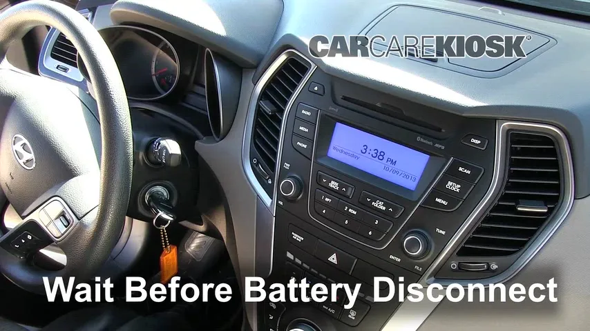 2013 Hyundai Santa Fe Sport 2.4L 4 Cyl. Battery Replace